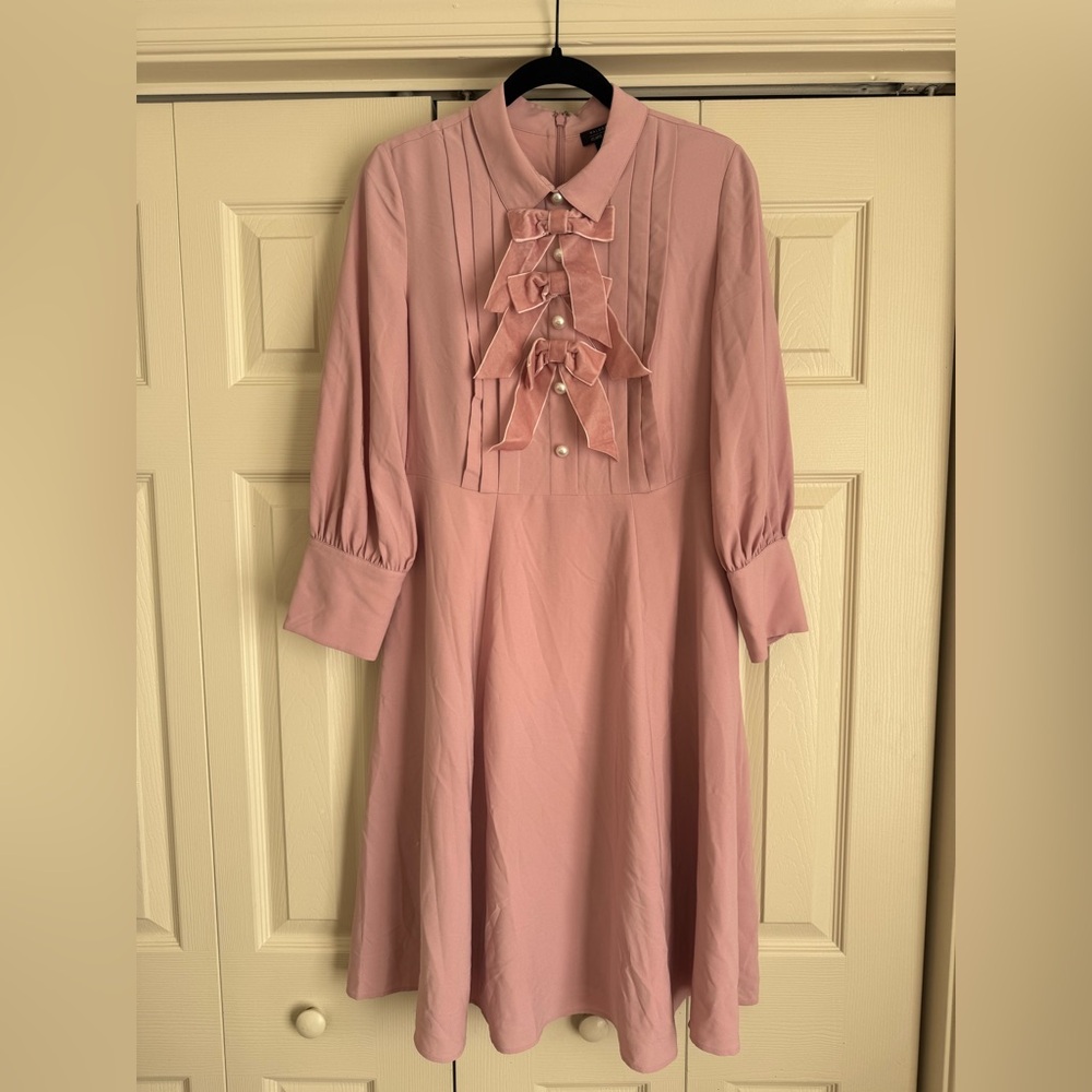 Halogen x Atlantic Pacific Bow Detail Fit & Flare Dress - Picture 4 of 11